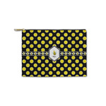 Bee & Polka Dots Zipper Pouch - Small - 8.5"x6" (Personalized)