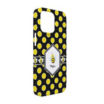 Bee & Polka Dots iPhone Case - Plastic - iPhone 13 (Personalized)