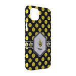 Bee & Polka Dots iPhone Case - Plastic - iPhone 14 (Personalized)