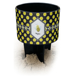 Bee & Polka Dots Black Beach Spiker Drink Holder (Personalized)