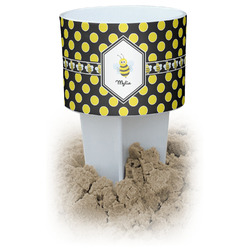 Bee & Polka Dots White Beach Spiker Drink Holder (Personalized)