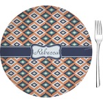 Tribal 8" Glass Appetizer / Dessert Plates - Single or Set (Personalized)