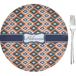 Tribal Glass Appetizer / Dessert Plate 8" (Personalized)
