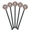 Tribal Black Plastic 5.5" Stir Stick - Round - Fan View