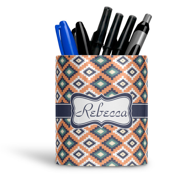 Custom Tribal Ceramic Pen Holder