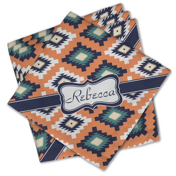 Custom Tribal Cloth Cocktail Napkins - Set of 4 w/ Name or Text