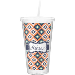 Tribal Double Wall Tumbler with Straw (Personalized)