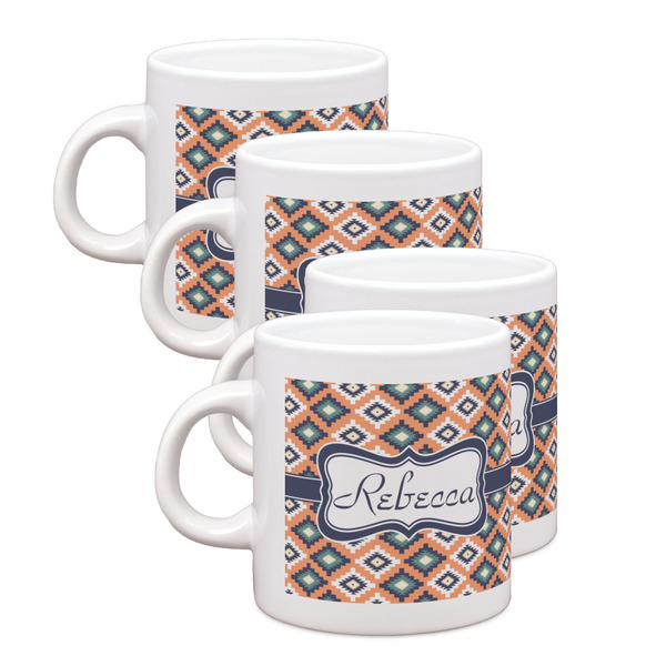 Custom Tribal Single Shot Espresso Cups - Set of 4 (Personalized)