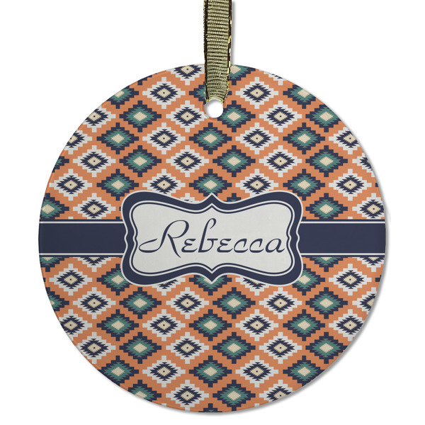 Custom Tribal Flat Glass Ornament - Round w/ Name or Text