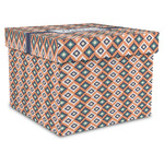 Tribal Gift Box with Lid - Canvas Wrapped - X-Large (Personalized)