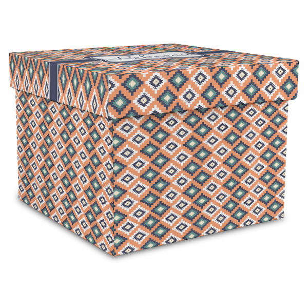 Custom Tribal Gift Box with Lid - Canvas Wrapped - X-Large (Personalized)