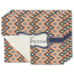 Tribal Single-Sided Linen Placemat - Set of 4 w/ Name or Text