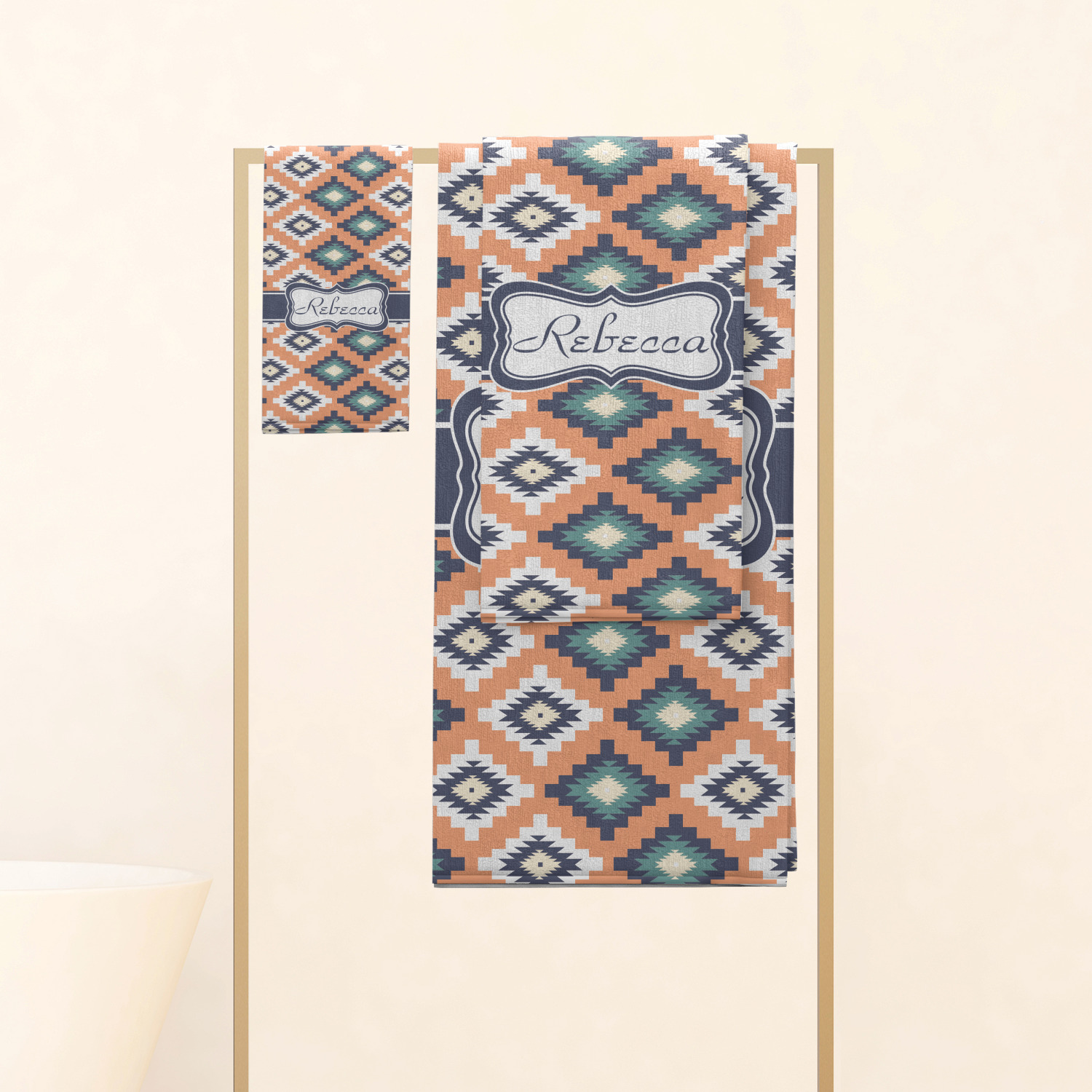 Tribal Bath Towel Personalized YouCustomizeIt   Tribal Personalized Towel Set 