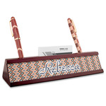 Tribal Red Mahogany Nameplate with Business Card Holder (Personalized)