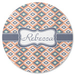 Tribal Round Rubber Backed Coaster (Personalized)