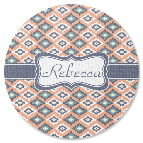 Custom Tribal Round Rubber Backed Coaster (Personalized)