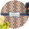 Tribal Round Linen Placemats - Front (w flowers)