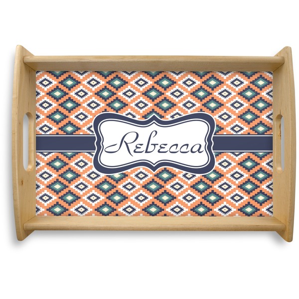 Custom Tribal Natural Wooden Tray - Small (Personalized)