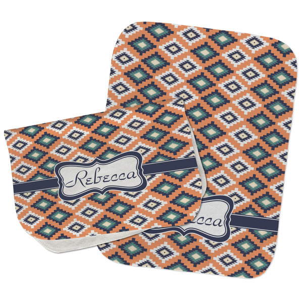 Custom Tribal Burp Cloths - Fleece - Set of 2 w/ Name or Text