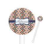 Tribal 5.5" Round Plastic Stir Sticks - White - Double Sided (Personalized)