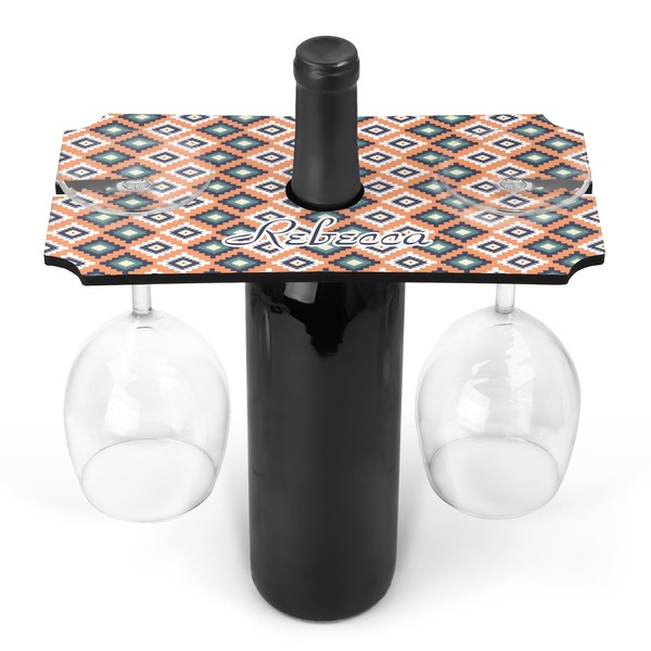 Custom Tribal Wine Bottle & Glass Holder (Personalized)