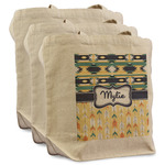 Tribal2 Reusable Cotton Grocery Bags - Set of 3 (Personalized)