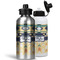 Tribal2 Aluminum Water Bottles - MAIN (white &silver)