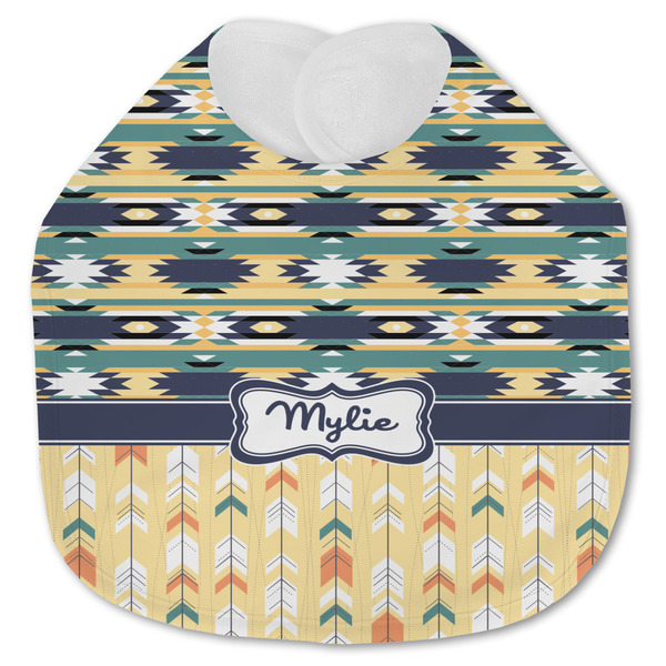 Custom Tribal2 Jersey Knit Baby Bib w/ Name or Text