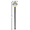 Tribal2 Black Plastic 7" Stir Stick - Round - Dimensions