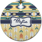 Tribal2 Round Ceramic Ornament w/ Name or Text