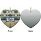 Tribal2 Ceramic Flat Ornament - Heart Front & Back (APPROVAL)