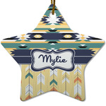 Tribal2 Star Ceramic Ornament w/ Name or Text