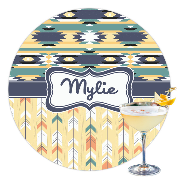 Custom Tribal2 Printed Drink Topper - 3.5" (Personalized)