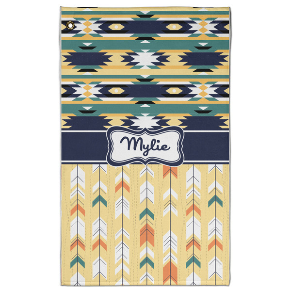 Custom Tribal2 Golf Towel - Poly-Cotton Blend w/ Name or Text