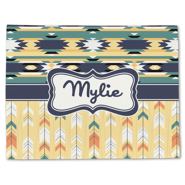 Custom Tribal2 Single-Sided Linen Placemat - Single w/ Name or Text