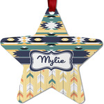 Tribal2 Metal Star Ornament - Double Sided w/ Name or Text