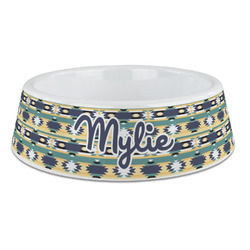 Tribal2 Plastic Dog Bowl - Large (Personalized)