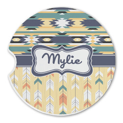 Tribal2 Sandstone Car Coaster - Single (Personalized)