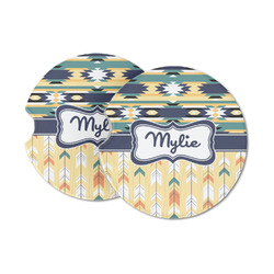 Tribal2 Sandstone Car Coasters - Set of 2 (Personalized)
