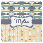 Tribal2 Square Rubber Backed Coaster (Personalized)