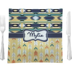 Tribal2 Glass Square Lunch / Dinner Plate 9.5" (Personalized)