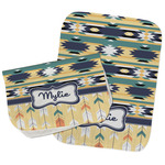 Tribal2 Burp Cloths - Fleece - Set of 2 w/ Name or Text