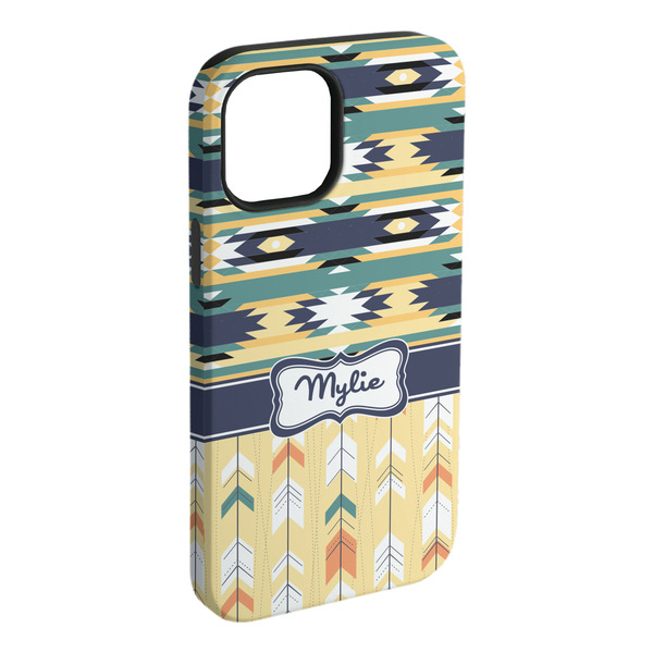 Custom Tribal2 iPhone Case - Rubber Lined - iPhone 15 Plus (Personalized)