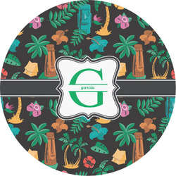 Hawaiian Masks Multipurpose Round Labels - 4" (Personalized)