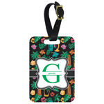 Hawaiian Masks Metal Luggage Tag w/ Name and Initial