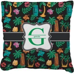 Hawaiian Masks Faux-Linen Throw Pillow 16" (Personalized)