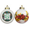 Hawaiian Masks Ceramic Christmas Ornament - Poinsettias (APPROVAL)