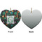 Hawaiian Masks Ceramic Flat Ornament - Heart Front & Back (APPROVAL)