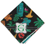 Hawaiian Masks Cloth Dinner Napkin - Single w/ Name and Initial