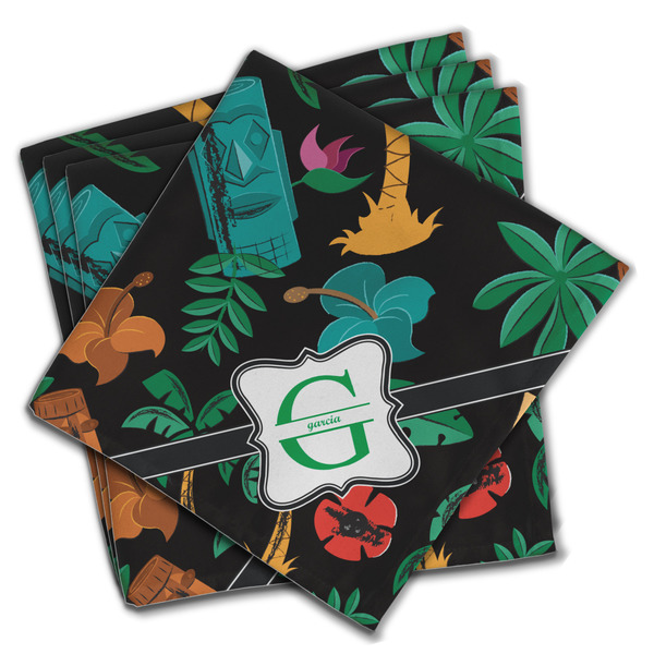 Custom Hawaiian Masks Cloth Napkins (Set of 4) (Personalized)